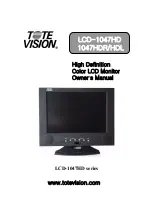 Tote Vision LCD-1047HD Owner'S Manual preview