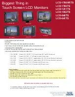 Preview for 1 page of Tote Vision LCD-1700TS Specifications