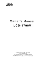 Tote Vision LCD-1700V Owner'S Manual предпросмотр