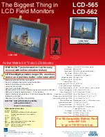 Preview for 1 page of Tote Vision LCD-562 Specification Sheet