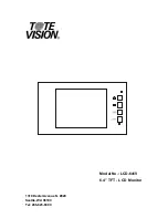 Preview for 1 page of Tote Vision LCD-641V User Manual