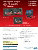 Preview for 1 page of Tote Vision LCD-840D Specification Sheet