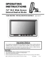 Предварительный просмотр 1 страницы Totevision LCD-702 Operating Instructions Manual