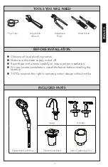 Preview for 3 page of Toto Aimes TB626S1 Installation And Owner'S Manual