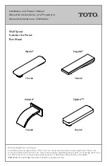 Toto Aimes TS626E Installation And Owner'S Manual предпросмотр