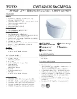 Toto AP WASHLET CWT4263056CMFGA Quick Start Manual preview