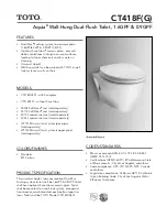 Toto Aquia CT418F 01 Installation Notes preview