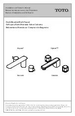 Предварительный просмотр 1 страницы Toto Aquia TB416DD Installation And Owner'S Manual