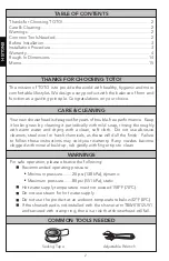 Preview for 2 page of Toto CLASSIC TBW03001U4 Installation And Owner'S Manual