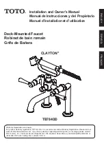 Toto CLAYTON TB784DD Installation And Owner'S Manual предпросмотр