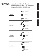 Preview for 1 page of Toto Clayton TS784A Installation And Owner'S Manual