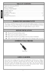 Preview for 2 page of Toto Connelly TS221P Installation And Owner'S Manual