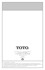 Preview for 16 page of Toto Connelly TS221P Installation And Owner'S Manual