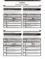 Preview for 1 page of Toto CW512Y Installation Manual