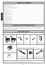 Preview for 2 page of Toto EcoPower Series Installation And Owner'S Manual