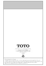 Preview for 32 page of Toto GB TBG10201U Installation And Owner'S Manual