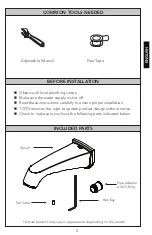 Предварительный просмотр 3 страницы Toto Keane TS211E Installation And Owner'S Manual