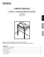 Toto Lloyd LF930.4WCPN Owner'S Manual preview