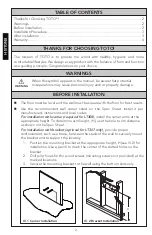 Предварительный просмотр 2 страницы Toto LT307/.4.8 Instruction Manual