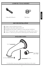 Preview for 3 page of Toto Silas TS210E Installation And Owner'S Manual