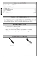 Предварительный просмотр 2 страницы Toto Silas TS210X Installation And Owner'S Manual