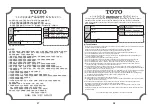 Предварительный просмотр 20 страницы Toto TBW05401 Operation Manual