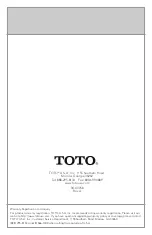 Предварительный просмотр 24 страницы Toto TLM10 Installation And Owner'S Manual