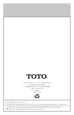 Preview for 12 page of Toto TRADITIONAL B Series Installation And Owner'S Manual