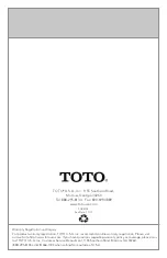 Предварительный просмотр 11 страницы Toto TS100B1 Installation And Owner'S Manual