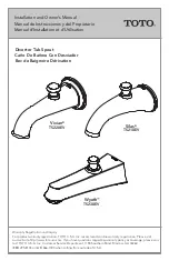 Предварительный просмотр 1 страницы Toto TS210EBN Installation And Owner'S Manual