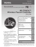 Preview for 1 page of Toto WI-TOUCH Instruction Manual