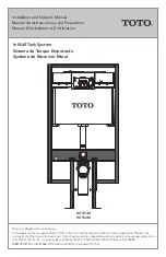 Preview for 1 page of Toto WT151M Installation And Owner'S Manual