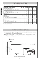 Preview for 4 page of Toto YB990 Installation And Owner'S Manual