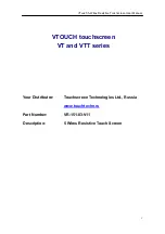 Touch Screen VTOUCH VT Series Manual preview