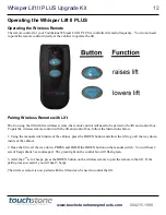 Предварительный просмотр 12 страницы Touchstone Whisper Lift II PLUS Upgrade Kit Manual