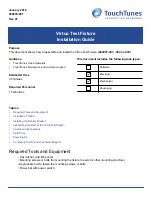 Preview for 1 page of TouchTunes Virtuo Test Fixture Installation Manual