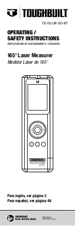 Preview for 1 page of TOUGHBUILT TB-H2-LM-165-BT Operating/Safety Instructions Manual