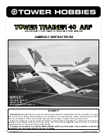 Tower Hobbies Tower Trainer 40 ARF Assembly Instructions Manual preview