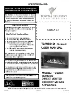 Предварительный просмотр 1 страницы Town & Country Fireplaces D Series Operator'S Manual