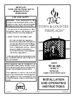 Town & Country Fireplaces TC36 AR Installation And Operating Instructions Manual preview