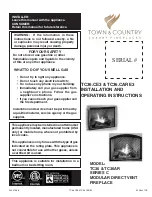 Предварительный просмотр 1 страницы Town & Country Fireplaces TC36.CARE3 Installation And Operating Instructions Manual