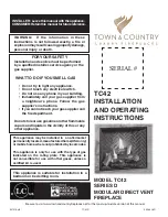 Town & Country Fireplaces TC42 Installation And Operator'S Manual preview