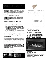 Preview for 1 page of Town & Country Fireplaces TCWS.38CE2 Installation And Operating Instructions Manual