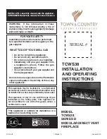 Town & Country Fireplaces TCWS38 Installation And Operating Instructions Manual preview