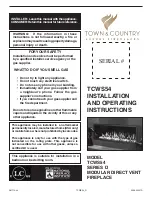 Town & Country Fireplaces TCWS54 SERIES D Installation And Operating Instructions Manual preview