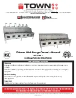 Town Food Service Equipment Chinese Wok Owner'S Manual preview