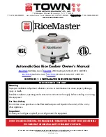 Preview for 1 page of Town Food Service Equipment RiceMaster RM-55N-R Owner'S Manual