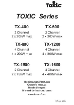 Toxic TOXIC Series Owner'S Manual preview