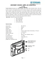 Preview for 1 page of Toyama T 76 254 Technical Manual