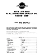 Toyoset NS-2700-2 Installation And Operating Instructions Manual preview